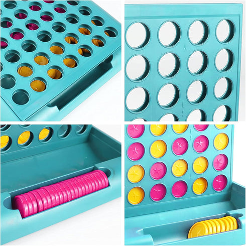 4 in a Row Game - 6 Spare Discs Included, Board Games Toys for Boys, Classic Four in a Row and Family Fun Games for Ages 3 4 5 6 7 8 12 Year Old K...