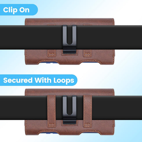 Mopaclle Phone Holster with Belt Clip for Samsung Galaxy S25 Ultra S24 Ultra S23 S22 Ultra,Cell Phone Belt Holder with Metal Clip and Dual Belt Lo...