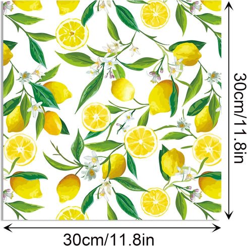 24 Sheets Lemon Scrapbook Paper Pad Double-Sided Blue Tiles Yellow Lemon Patterned Decorative Craft Paper for Card Making Photo Album Journal DIY ...