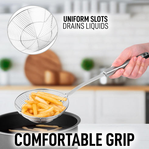 Zulay Kitchen Stainless Steel Cooking Utensil - Stainless Steel Kitchen Utensil - Durable Kitchen Gadgets - Metal Kitchen Accessories - Easy to Cl...