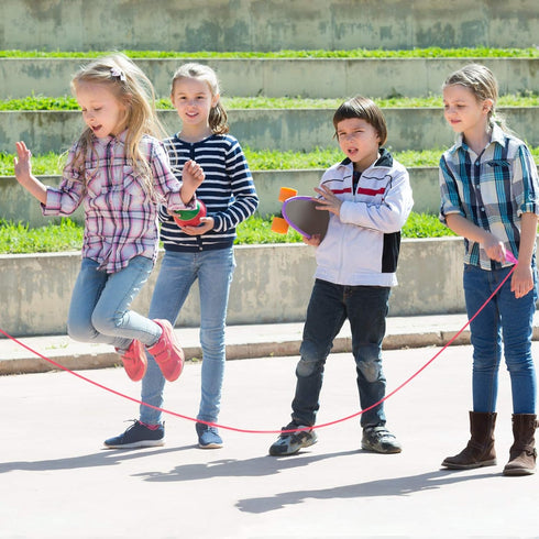 Elcoho 15 Pack Colorful Kids Jump Rope Set Adjustable Plastic Kids Jump Rope Skipping Rope Outdoor Jump Ropes Great Party Favor...