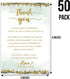 TENTADO 50 Wedding Thank You Place Cards, Thank You Table Sign, Wedding Reception Thank You Cards, Perfect for Table Centerpieces and Wedding Deco...