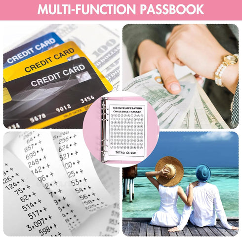 Blingbin 100 Envelopes Money Saving Challenge Binder, Savings Challenges Book with Envelopes & Reusable Tracker, Fun and Easy Way to Save 5,050 Bu...