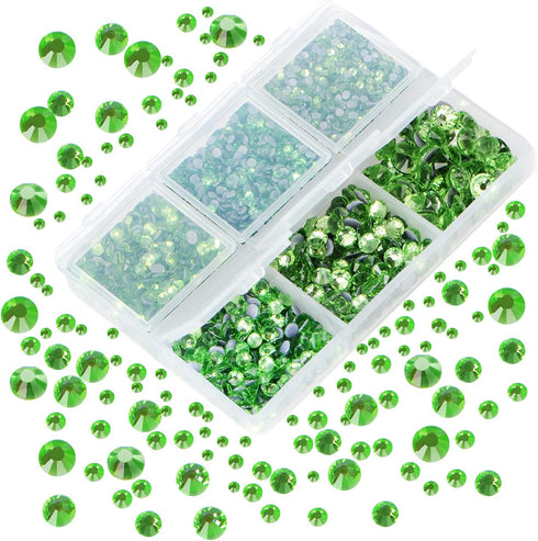 AD Beads 4500 Pieces Hotfix Rhinestones Flat Back 6 Sizes (2-6 mm) Crystal Round Glass Gems with Tweezers and Picking Rhinestones Pen or Crafts Na...