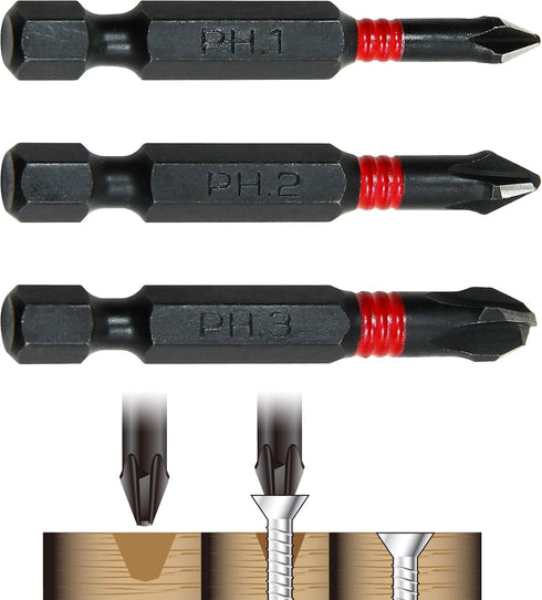 Powerbuilt - 3 Pc. Countersink Phillips Bit Set, Power Equip & Accessories, Power Tools & Accessories, Power Tool Accessories (941457)...
