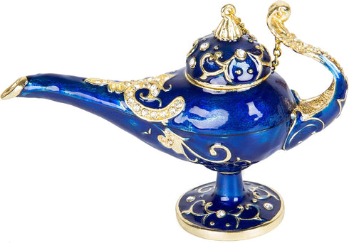 QIFU Hand Painted Enameled Magic Lamp Style Trinket Box Hinged Unique Gift for Home Decor...