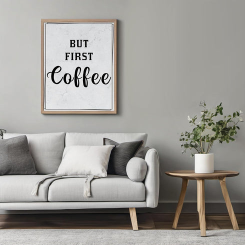 Posterizer 1 pcs-Kitchen Print-Funny Quotes-but first coffee-Kitchen & Bar Art-Comedy Art-Art Poster Print for Home, Office, Store, Bar- unframed ...