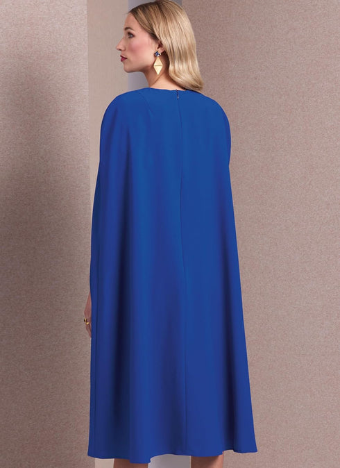 Vogue Misses' Fitted Cape Dresses Sewing Pattern Packet, Sizes 18-20-22-24-26, Multicolor...
