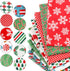 10 Pieces Christmas Cotton Fabric Squares Precut Quilting Fabric Patchwork Christmas Snowflake Print Red Green Fabric for Xmas Sewing Crafting DIY...