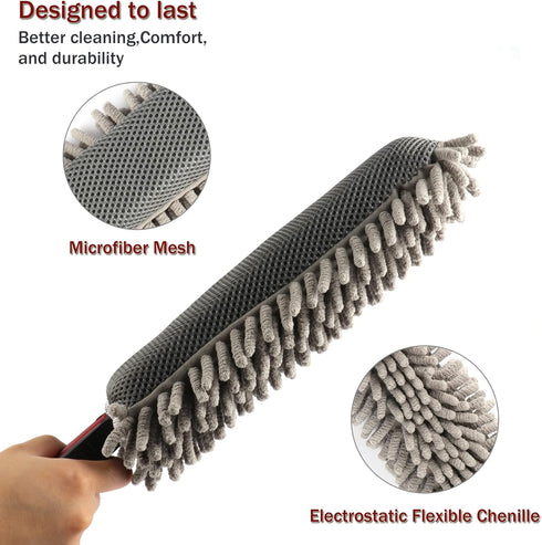 Amiss Mini Car Duster for Dashboard, Microfiber Car Detail Dash Duster for Car and Home Cleaning, Interior Exterior Car Detailing Brush Accessorie...