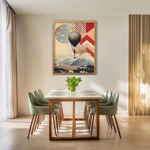 Posterizer 1 pcs-collage with landscapes and a balloon-Abstract & Modern Art-Landscape & Nature Art-Gift for Art Lovers- UNFRAMED Wall Art...