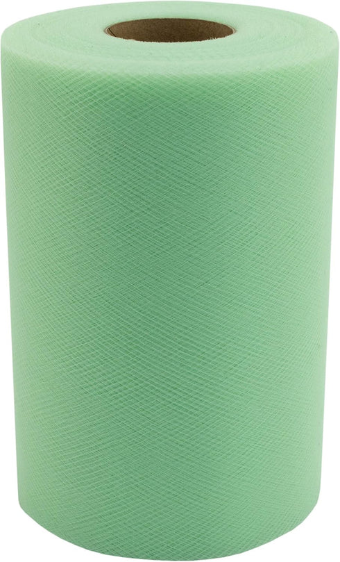 Tulle Fabric Roll | 6” by 100 Yards | Polyester Spool for Crafts Decorations Tutu Weddings Costumes Skirts Parties and More – by Craft Forge (Mint...