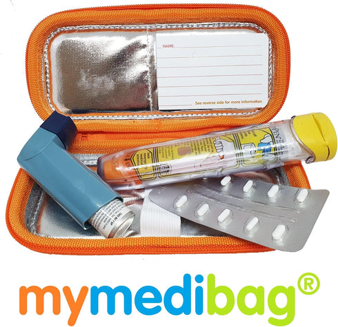 Double Epipen Carry Case - Hardcase Insulated Medication Bag - Bright Orange Epipen Holder, Highly Visible and Noticeable Medical Case for Emergen...