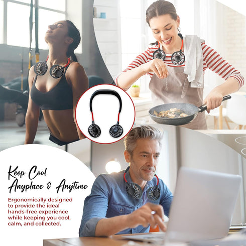 Modfamily Portable Neck Fan - Versatile 360° Rotatable Neck Fan with 3 Modes, Rechargeable Battery....