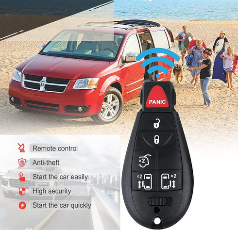 Key Fob P/N M3N5WY783X Car Key Replacement Fits for Grand Cherokee 2008-2013,for Dodge Ram 1500 2500 3500 2008-2010, for Chrysler Town & Country 2...