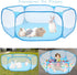 Hamster Foldable Exercise Playpen, Breathable and Transparent Pet Playpen, Indoor/Outdoor Cage Small Animal Fence for Syrian Hamster Rats Chinchil...
