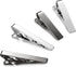 LOYALLOOK 2-4pcs Mens Tie Bar Pinch Clip Set for Regular Ties And Skinny Tie with Gift Box Silver Black Tone Pack 1.5-2.15Inches...