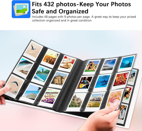 432 Pockets Photo Album for Fujifilm Instax Mini Camera, Polaroid Camera, for Fujifilm Instax Mini 12 11 9 40 99 90 8 7 Evo LiPlay Instant Camera,...