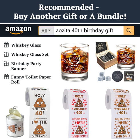 40th Birthday Gifts for Women, Men, Her, Him - Happy Prank Toilet Paper - 40th Birthday Decorations, Party Supplies Favors - 40 Years Old Funny Ga...