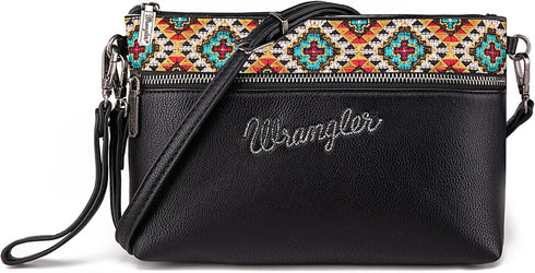 Wrangler Western Cowhide Crossbody Bags for Women Clutch Wristlet Purse...