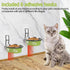Elevated Cat Bowls, Wall Mounted Cat Food Dish, Raised Cat Food and Water Bowls, Stainless Steel Elevated Pet Bowls with Stand, Nonslip No Spill P...
