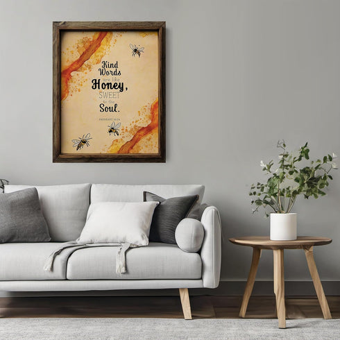 Posterizer 1 pcs-kind words are like honey-Religious Posters-Comedy Art-Gift for Daughter, Son, Kids-Gifts for Christians - Decor for Home & Offic...