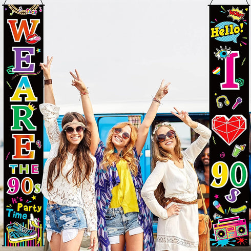 Blulu 70s 80s Party Decoration 90s 80s Banner I Love 1980s Backdrops Back to The 1980s 1970s Hanging Porch Signs for Wall Door Decor Hip Hop Rock ...