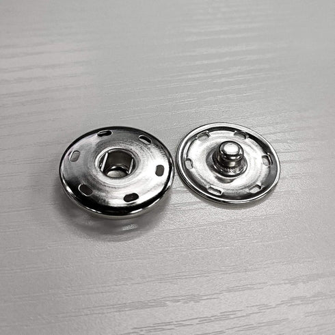 Micro Traders 20 Kits Silver Sew On Snap Fasteners Sewing Press Studs Buttons Clothing Accessories for Woolen Coats Windbreakers Jackets - 30mm...