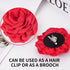 Dainty Red Camellia Flower Brooch for Women Ladies, Delicate Hair Pin for Wedding Party Dance Banquet Ceremony – Versatile Floral Accessory for Cl...