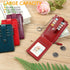 Credit Card Holder for Women RFID Small Wallet Women Slim - Multi Zipper Card Case with Keychain Wine Red...