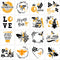 16 Pieces Bee Stencils Honeycomb Stencils Reusable Plastic Art Craft Stencils Sunflower Stencils Honey Bee Stencils for Painting on Wall Fabric Fu...