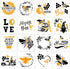 16 Pieces Bee Stencils Honeycomb Stencils Reusable Plastic Art Craft Stencils Sunflower Stencils Honey Bee Stencils for Painting on Wall Fabric Fu...