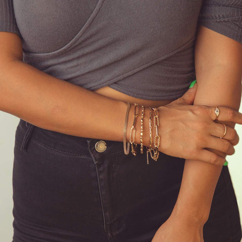 MEVECCO Gold Venice Chain Bracelets,14K Gold Plated Handmade Cute Emboss Spiral Figaro Link Chain Diamond Cut Dainty Bracelet for Women...