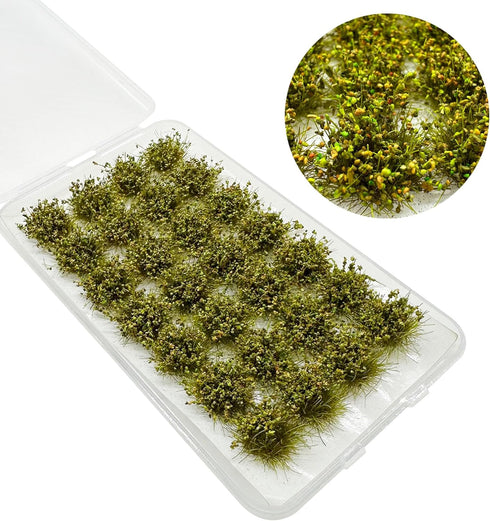 Woohome 112 PCS Static Grass Tuft Model Grass Tufts Railway Artificial Grass, 4 Color Bushy Tuft Flower Cluster Vegetation Groups for DIY Architec...
