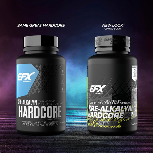 EFX Sports Kre-Alkalyn Hardcore | Thermogenic pH Correct Creatine Monohydrate Pill Supplement | Energy & Strength Pre Workout | 40 Servings, 120 C...