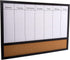 DESK TECH Multifunctional Weekly Planner - Half Dry Erase White Board with Cork Bulleting Board - 16 x 24 inches, Black Pinewood Wooden Frame - Ha...