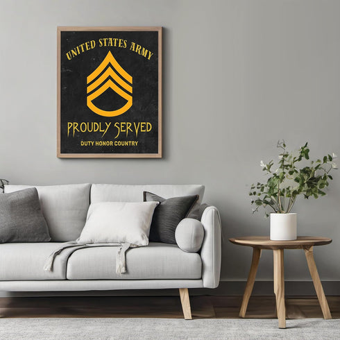 Posterizer 1 pcs-Proudly Served-Duty, Honor, Country-Patriotic & Military Art-Gift for US Military Veterans-Gifts for Men-Living Room Bedroom Deco...