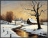 Posterizer 1 pcs-old farm house in snowy winter nature-in oil painting style-4-Landscape & Nature Art-Living Room Bedroom Decor- unframed wall art...
