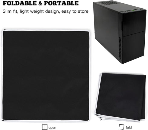 PC Computer CPU Host Dust Cover, Waterproof Desktop Mid-Tower Case Protector, Computer Host Dust Cover Desktop PC CPU Full Case with Zipper, CPU T...