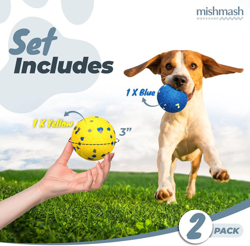MISHMASH Vision Dog Ball made with Premium Bite-Proof ETPU, Aggressive Chewers Waterproof Bouncy Interactive Dog Toy, Durable Tennis Ball for Medi...