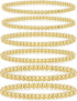 adoyi Gold Bracelets for Women, 14K Gold Plated Beaded Bracelets Gold Stretch Bead Ball Bracelet stack Set Adjustable Gold Jewelry for Women...