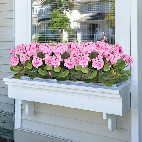TOCHGREEN Artificial Fake Flowers Purple Pink Geranium Silk Flowers Outdoor UV Resistant Plant Bush 2 Bundles Faux Flowers Geraniums for Outdoors ...