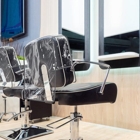 Hoolerry 4 Pcs Salon Chair Cover Clear Chair Covers Salon Equipment Clear Plastic Salon Chair Cover for Most Standard Salon Chairs Office Chairs C...