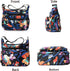 Nylon Floral Multi-Pocket Crossbody Purse Bags for Women Travel Shoulder Bag...