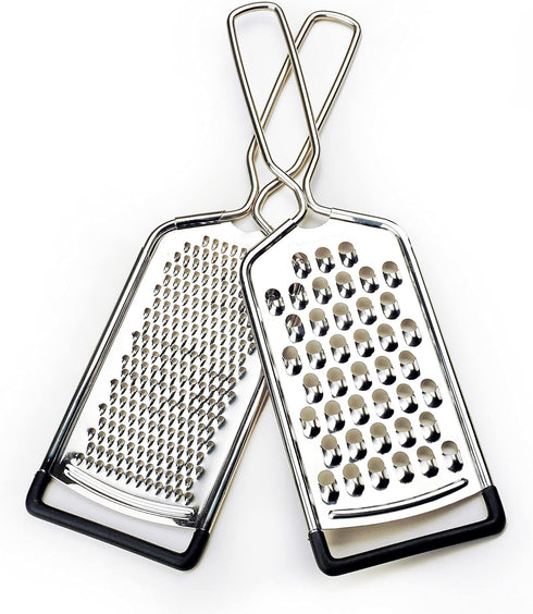RSVP International Endurance Kitchen Collection Multi-Use Cheese Grater Handheld Potato Slicer Shredder for Hard & Soft Cheeses, Vegetables & Zest...