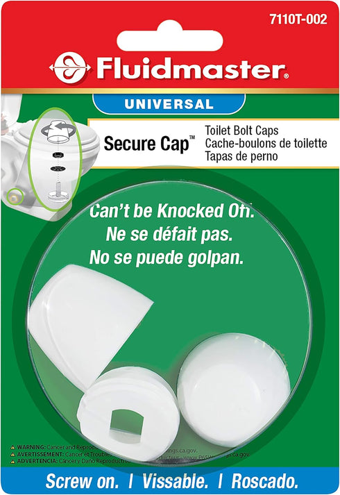 Fluidmaster 7110T-002-P10 Secure Toilet Bolt Caps, White...