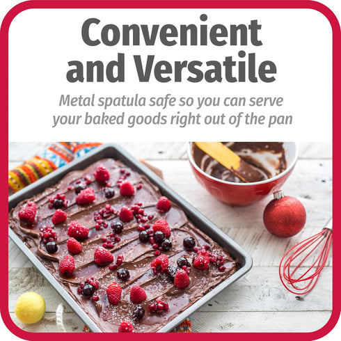 GoodCook 11" x 7" Nonstick Steel Cake Baking Pan, Multipurpose Nonstick Baking Pan for Brownies, Biscuits, and Cake, Gray...