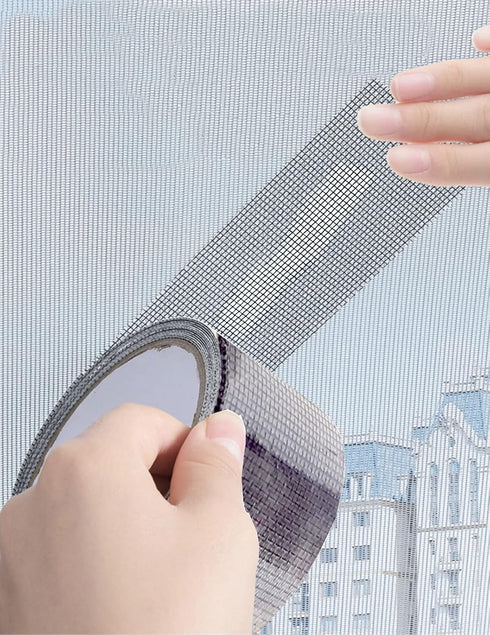Windows Screen Repair kit Tapes, Black 2 inches X 80 inches Patches Tool, Adhesive Waterproof Fiberglass Mesh Patch Covering Fix Wire mesh Door Te...