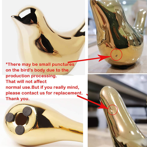 FANTESTICRYAN Small Birds Statues Gold Home Decor Modern Style Figurine Decorative Ornaments for Living Room, Bedroom, Office Desktop, Cabinets...