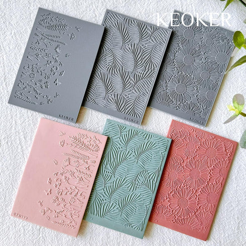 KEOKER Polymer Clay Texture Sheets, Clay Texture Mat for Making Earrings Jewerly, Polymer Clay Earrings Tools (A+B+C)...